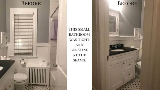 Before bathroom condition prior to bathroom remodel in Worcester MA