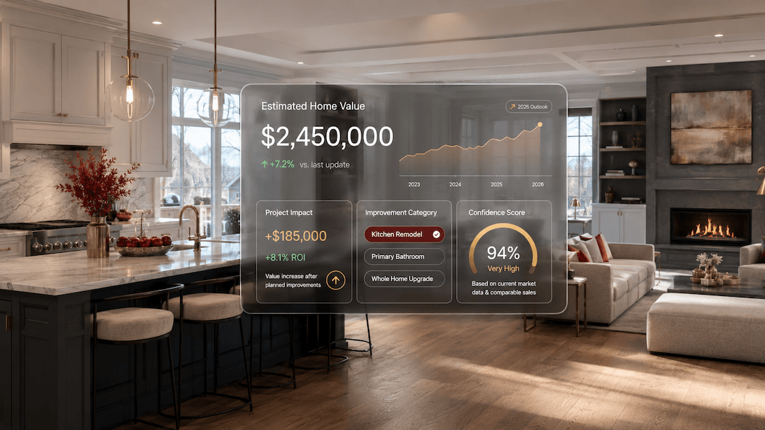 Prosper Hive Home Improvement Valuation Estimate dashboard for homeowners in Massachusetts